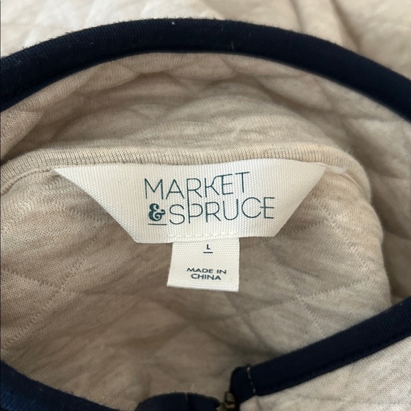 Market & Spruce Beige Quilted Pullover - Picture 2 of 5